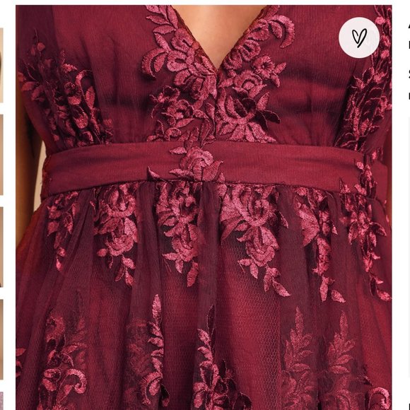 NWT Lulus A Love to Remember Wine Red Lace Backless Skater Dress - Size XS - Picture 5 of 11